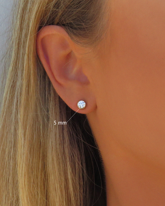 CZ Stud Earrings - 14k Yellow Gold Fill