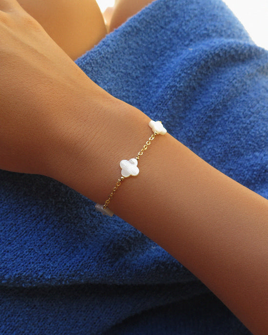 Four White Clover Bracelet