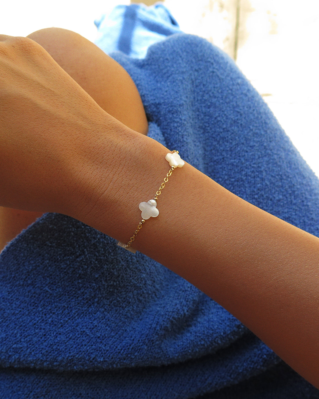 Four White Clover Bracelet