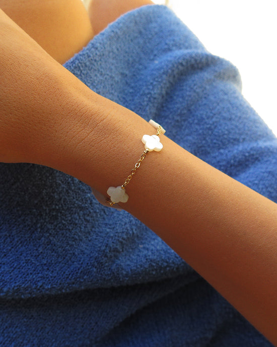 Four White Clover Bracelet