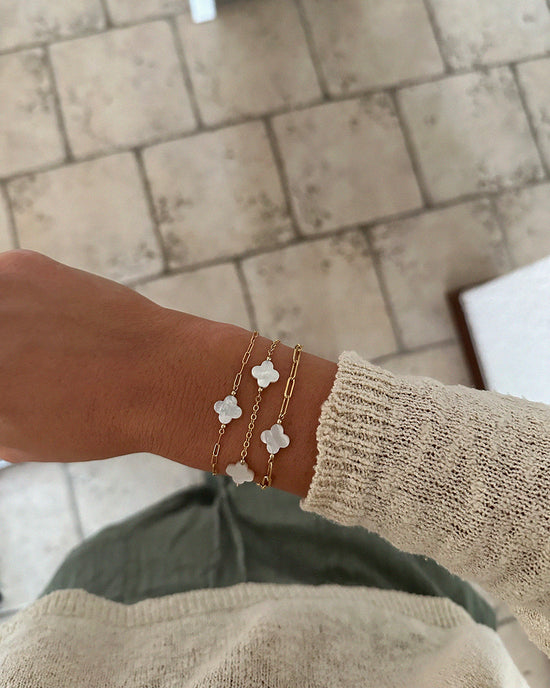 Four White Clover Bracelet