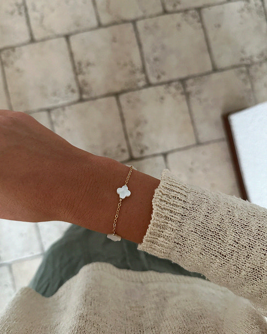 Four White Clover Bracelet