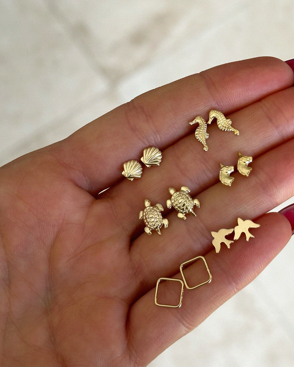 Unicorn Stud Earrings - 14k Yellow Gold Fill