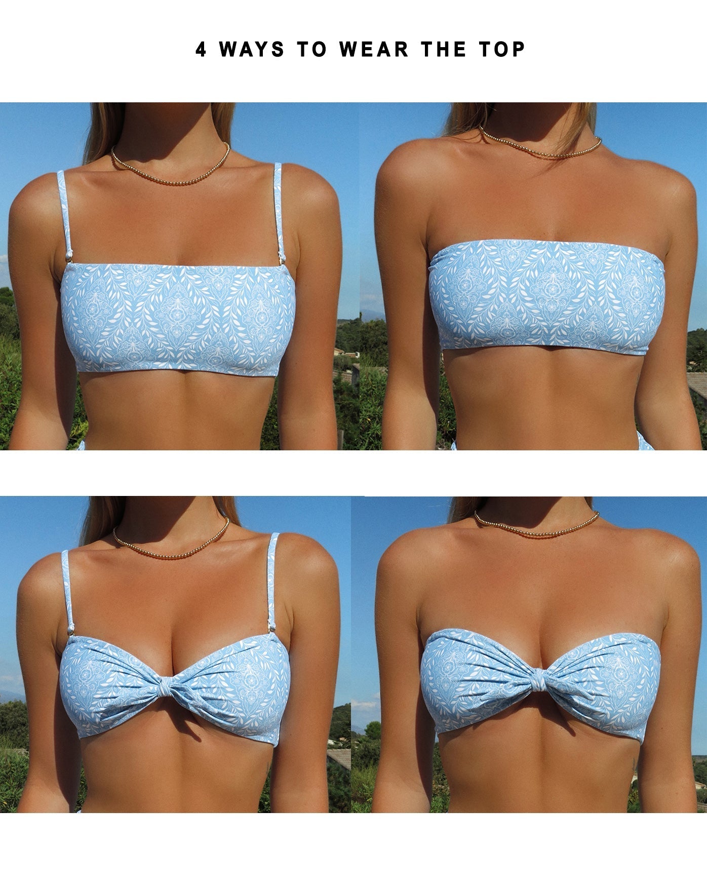 AUTHENTIC BIKINI TOP - Azure - Littl Swim