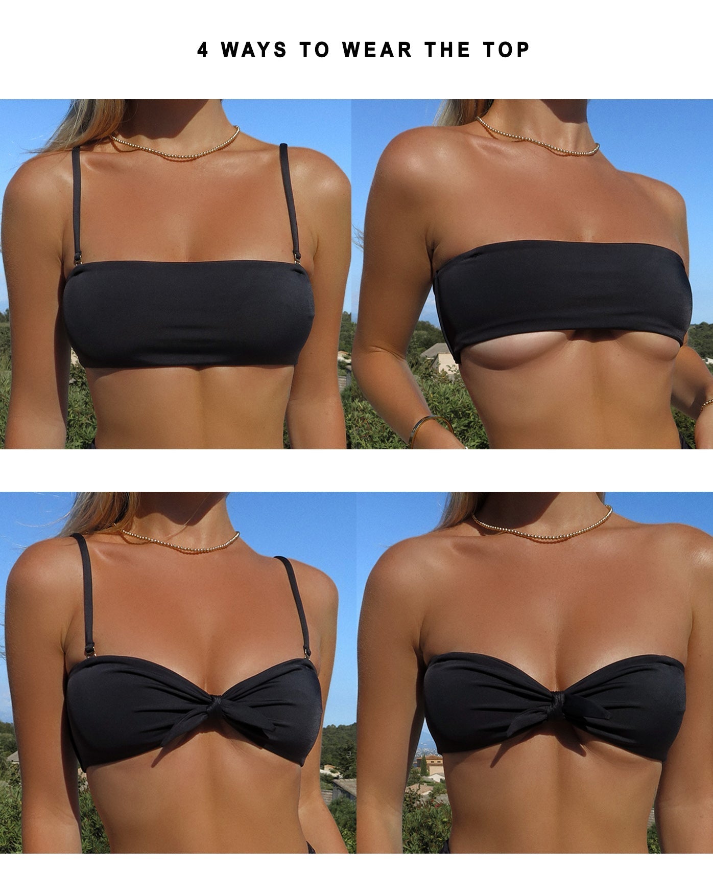 AUTHENTIC BIKINI TOP - Nero - Littl Swim