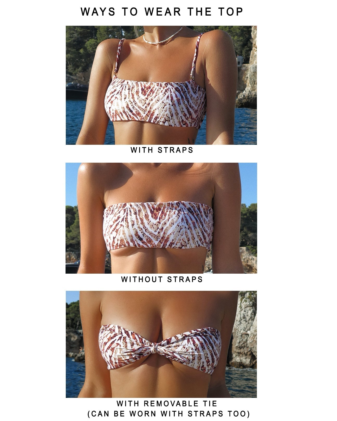 AUTHENTIC BIKINI TOP - Snake - Littl Swim