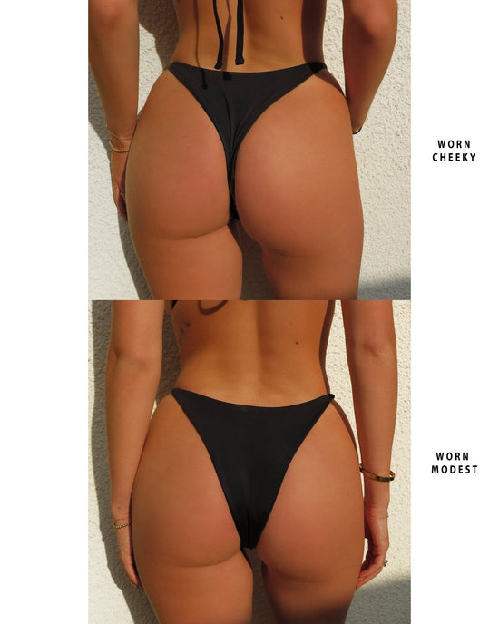 DRIVEN BIKINI BOTTOMS - Nero - Littl Swim