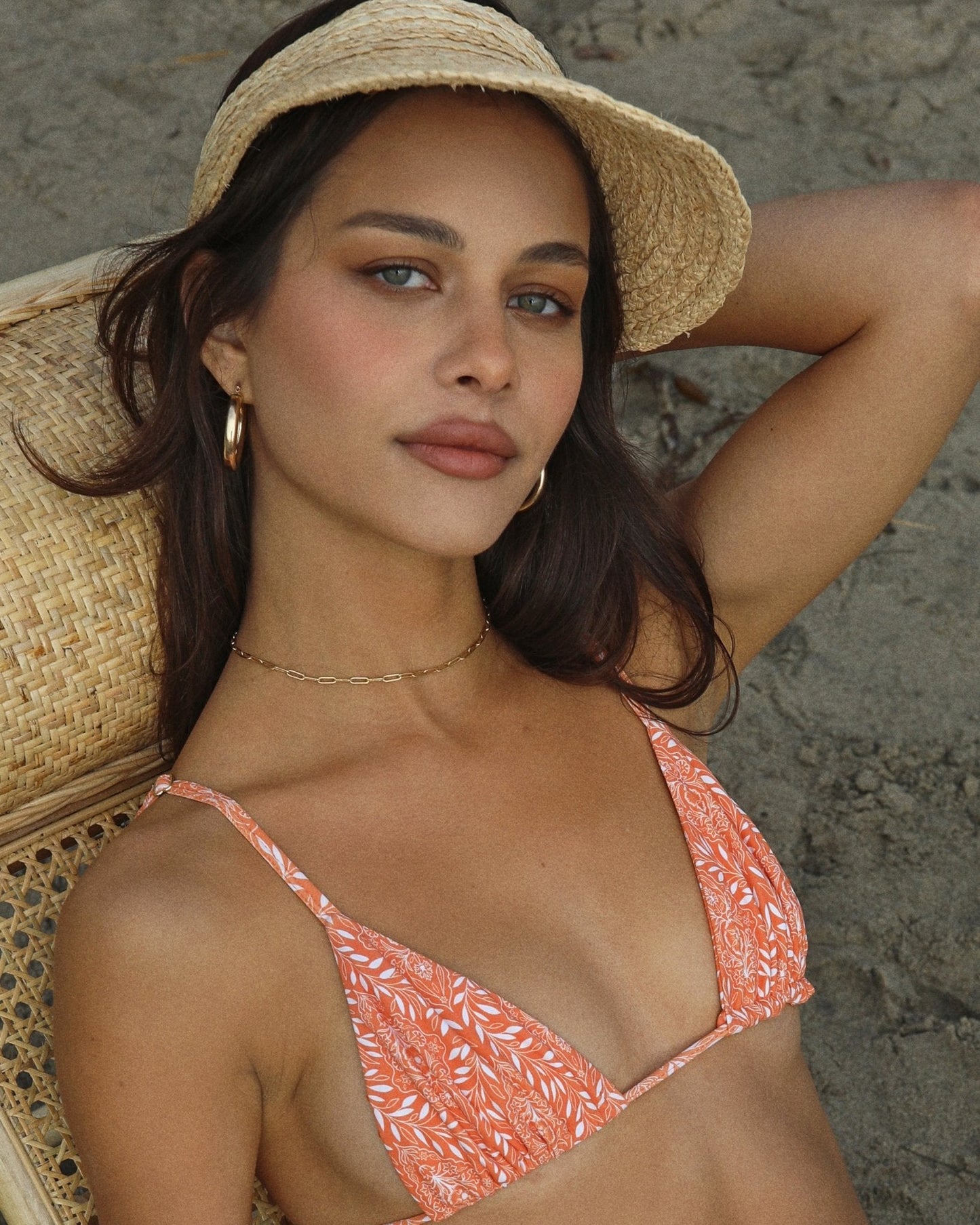 DRIVEN BIKINI TOP - Tangerine - Littl Swim