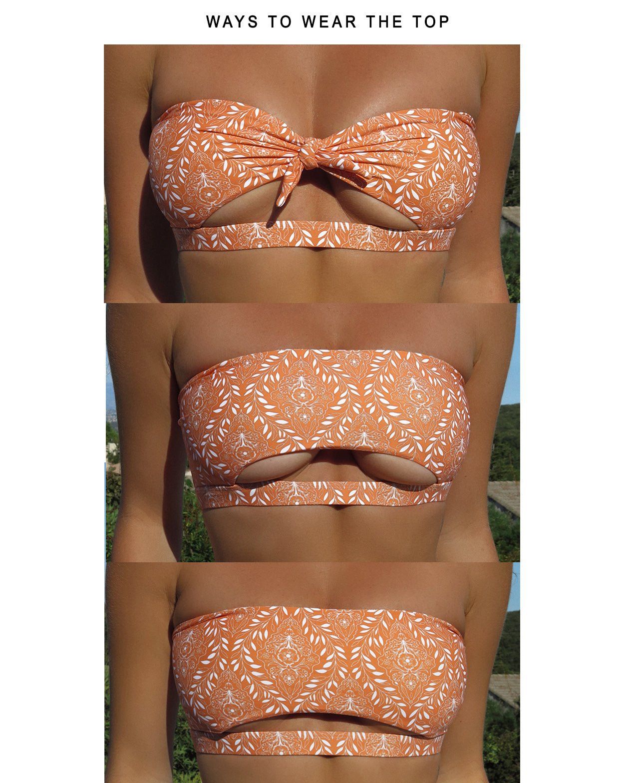 FIERCE BIKINI TOP - Tangerine - Littl Swim