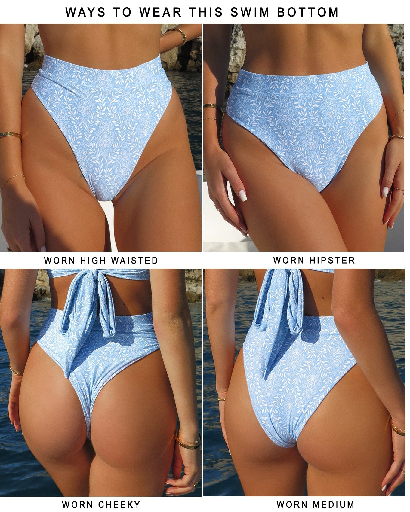 PASSIONATE BIKINI BOTTOM - Azure - Littl Swim