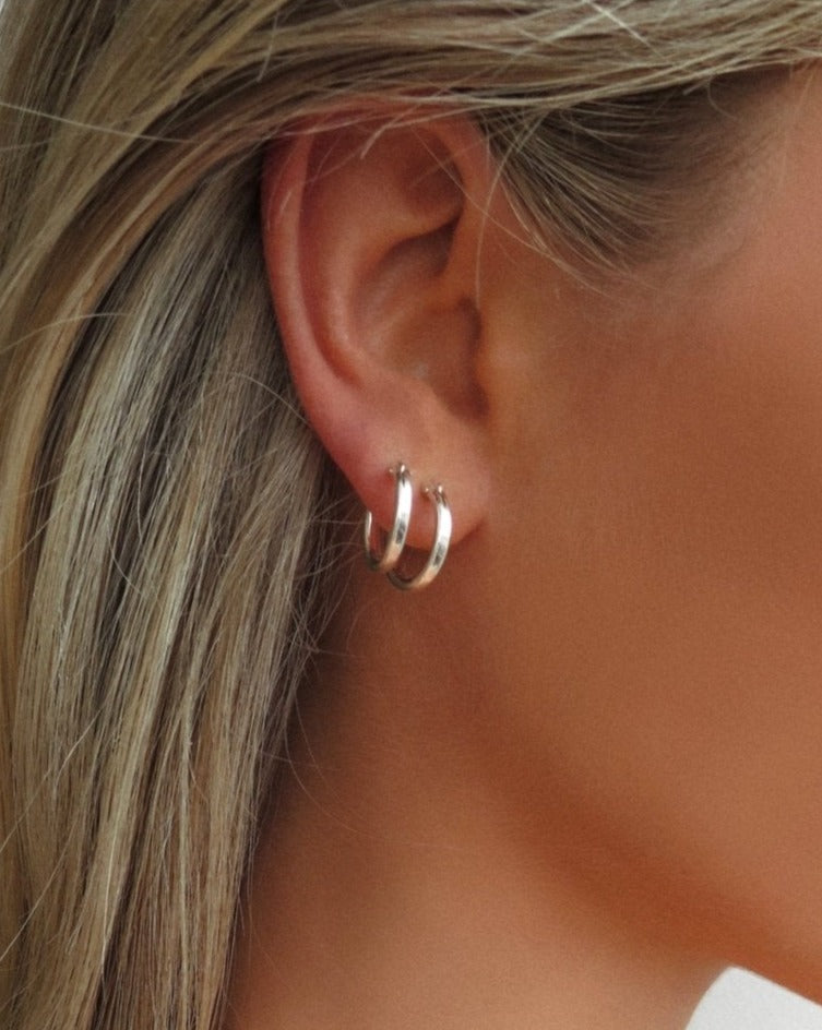 Thick Hollow Hoop Earrings  Sterling Forever